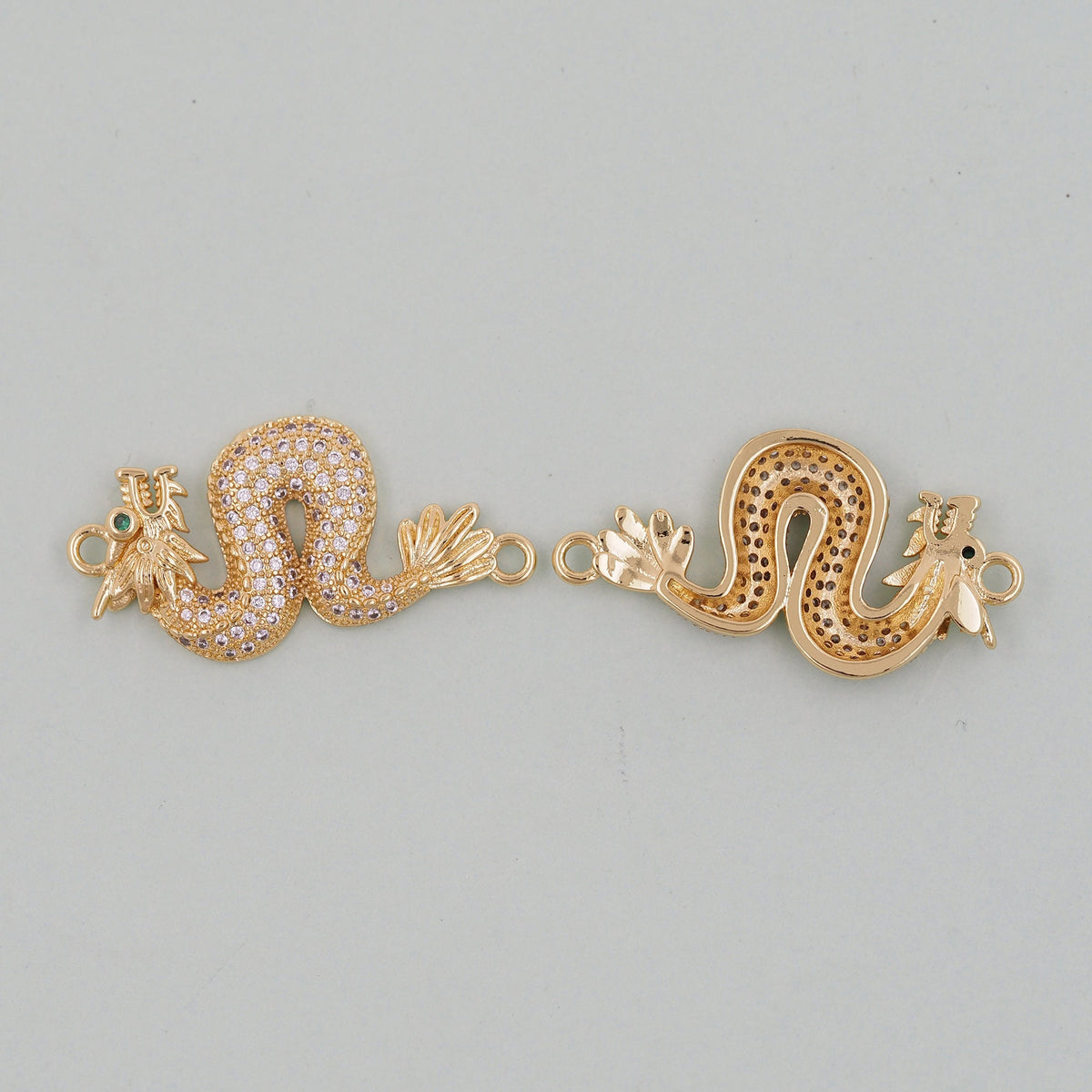 Gold Dragon Charm,18K Gold Filled Dragon Pendant,Silver dragon Charm Bracelet Necklace for DIY Jewelry Making Supply