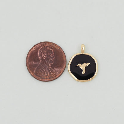 Gold Bird Charms,18K Gold Filled Bird Pendant,Enamel Bird Charm Bracelet Necklace for DIY Jewelry Making Supply