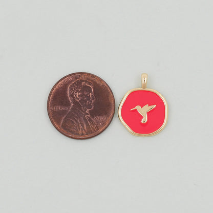 Gold Bird Charms,18K Gold Filled Bird Pendant,Enamel Bird Charm Bracelet Necklace for DIY Jewelry Making Supply
