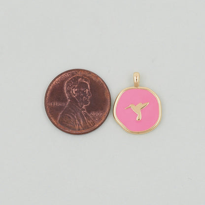 Gold Bird Charms,18K Gold Filled Bird Pendant,Enamel Bird Charm Bracelet Necklace for DIY Jewelry Making Supply