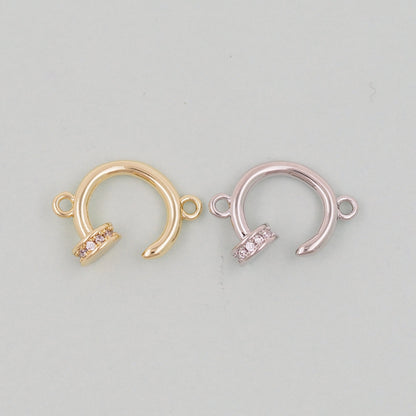 Gold Round Connector Charms,18K Gold Filled Round Pendant,Round Charm Bracelet Necklace for DIY Jewelry Making Supply