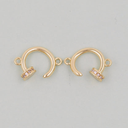 Gold Round Connector Charms,18K Gold Filled Round Pendant,Round Charm Bracelet Necklace for DIY Jewelry Making Supply