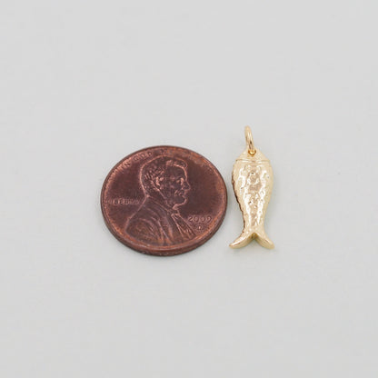 Gold fish Charms,18K Gold Filled fish Pendant,fish Charm Bracelet Necklace for DIY Jewelry Making Supply