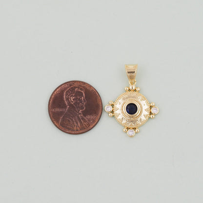 18K Gold Filled Evil Eye Pendant,Evil Eye Charm Bracelet Necklace for DIY Jewelry Making Supply