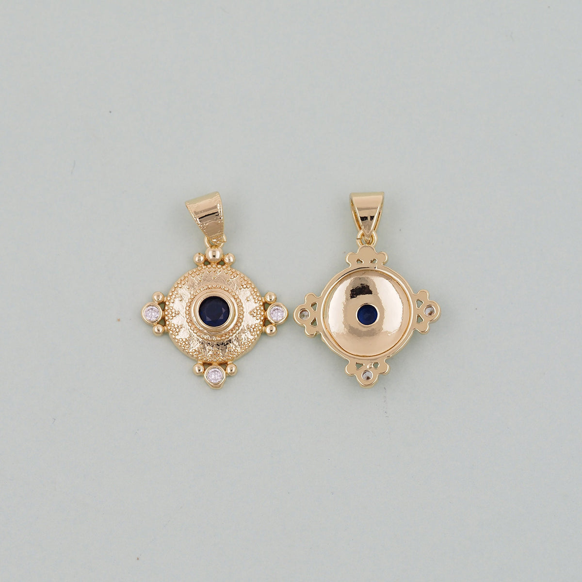 18K Gold Filled Evil Eye Pendant,Evil Eye Charm Bracelet Necklace for DIY Jewelry Making Supply