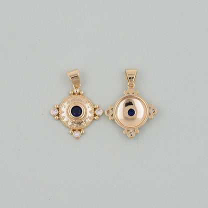 18K Gold Filled Evil Eye Pendant,Evil Eye Charm Bracelet Necklace for DIY Jewelry Making Supply