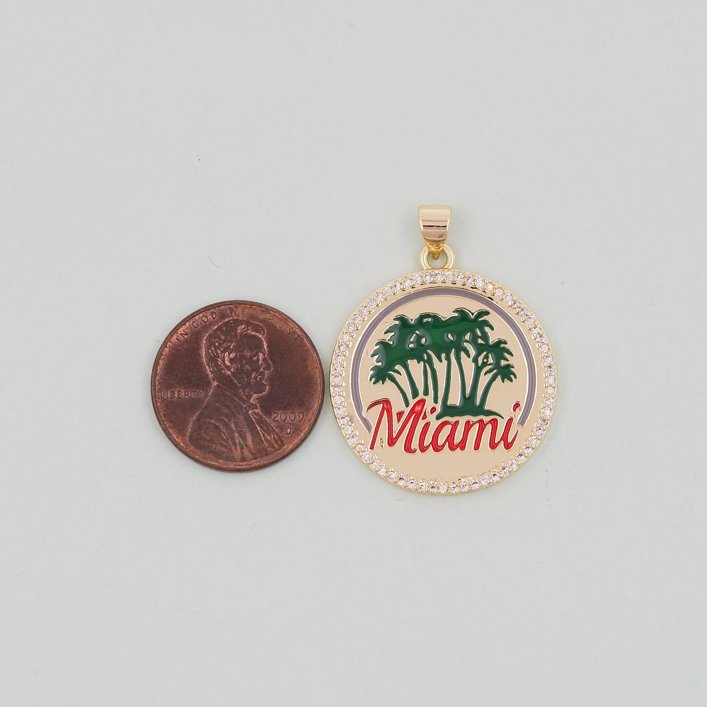 Gold Miami Charms,18K Gold Filled flame Miami Pendant Bracelet Necklace for DIY Jewelry Making Supply