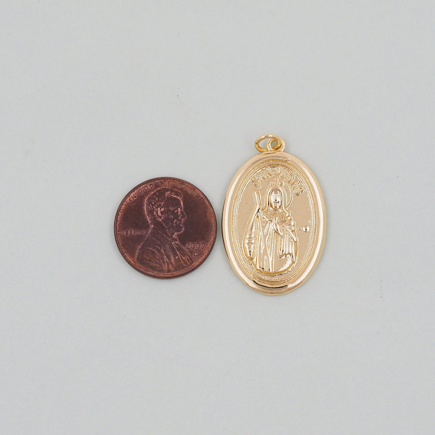 Gold San Judas Charms,18K Gold Filled San Judas Pendant Charm Bracelet Necklace for DIY Jewelry Making Supply