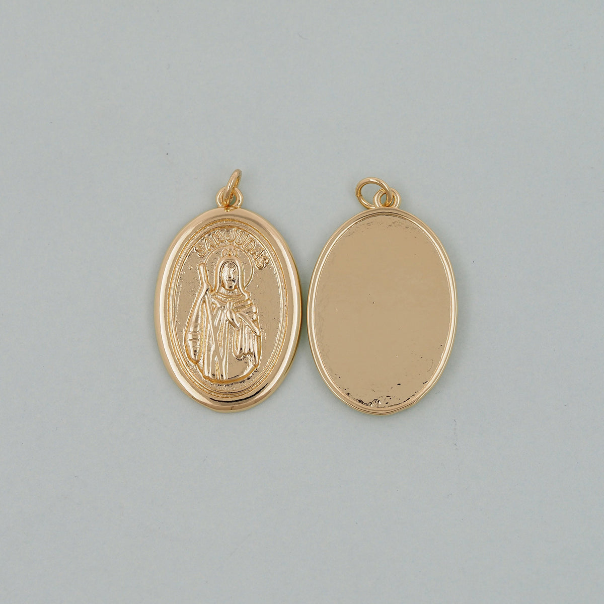 Gold San Judas Charms,18K Gold Filled San Judas Pendant Charm Bracelet Necklace for DIY Jewelry Making Supply