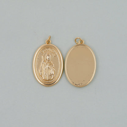 Gold San Judas Charms,18K Gold Filled San Judas Pendant Charm Bracelet Necklace for DIY Jewelry Making Supply