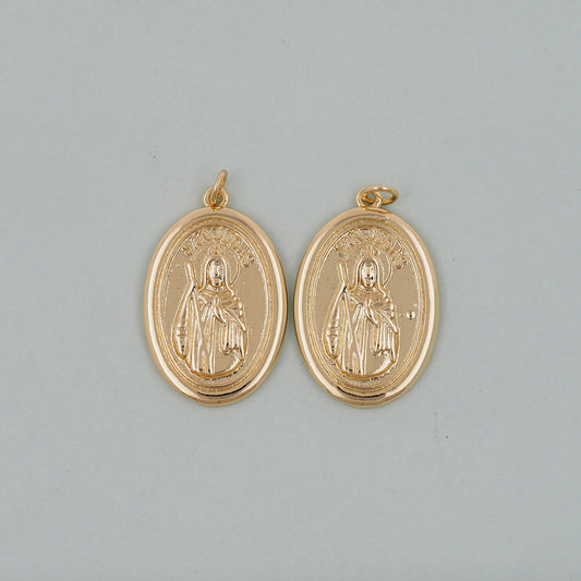 Gold San Judas Charms,18K Gold Filled San Judas Pendant Charm Bracelet Necklace for DIY Jewelry Making Supply