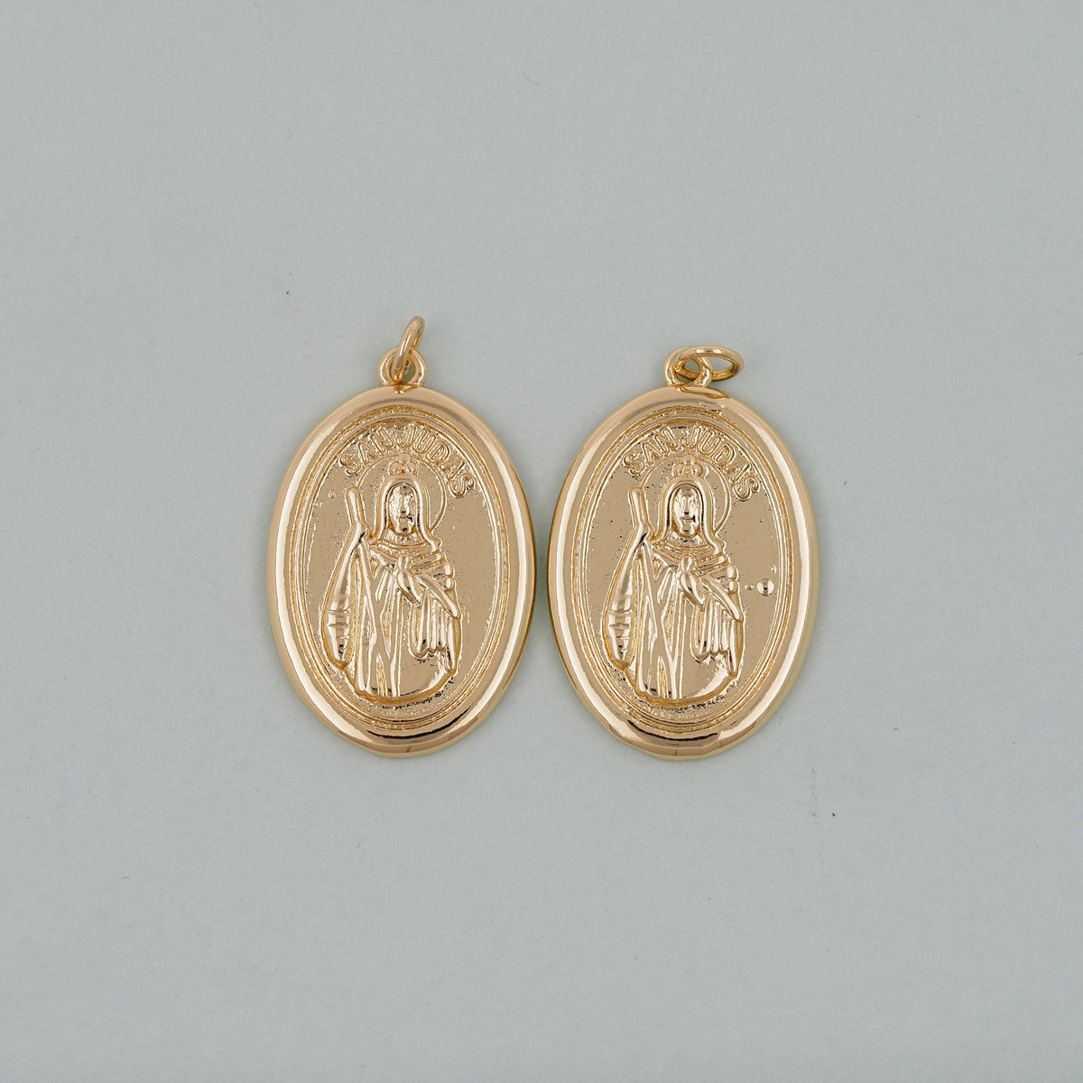 Gold San Judas Charms,18K Gold Filled San Judas Pendant Charm Bracelet Necklace for DIY Jewelry Making Supply