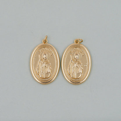 Gold San Judas Charms,18K Gold Filled San Judas Pendant Charm Bracelet Necklace for DIY Jewelry Making Supply