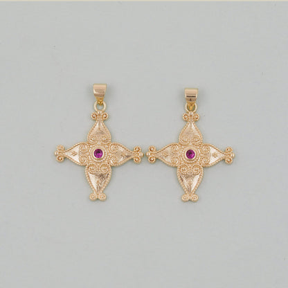 Gold Cross Charms,18K Gold Filled Cross Pendant,Cross Charm Bracelet Necklace for DIY Jewelry Making Supply