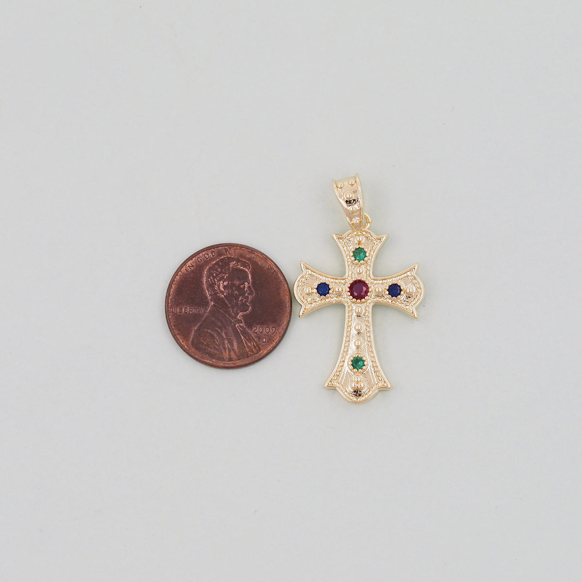 18K Gold Filled Cross Charm Pendant for Jewelry Making