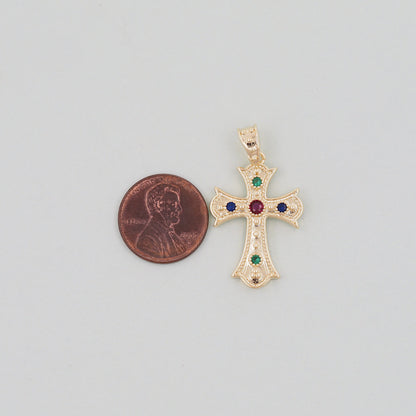 Gold Cross Charms,18K Gold Filled Cross Pendant,Cross Charm Bracelet Necklace for DIY Jewelry Making Supply