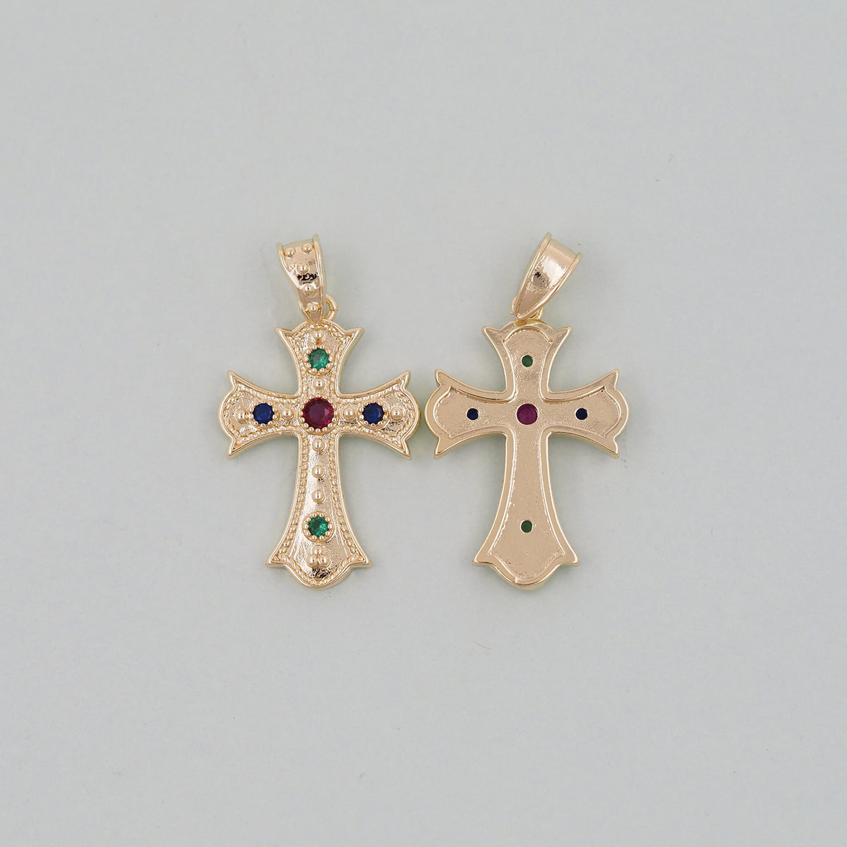 18K Gold Filled Cross Charm Pendant for Jewelry Making