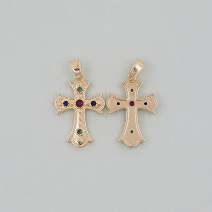 18K Gold Filled Cross Charm Pendant for Jewelry Making