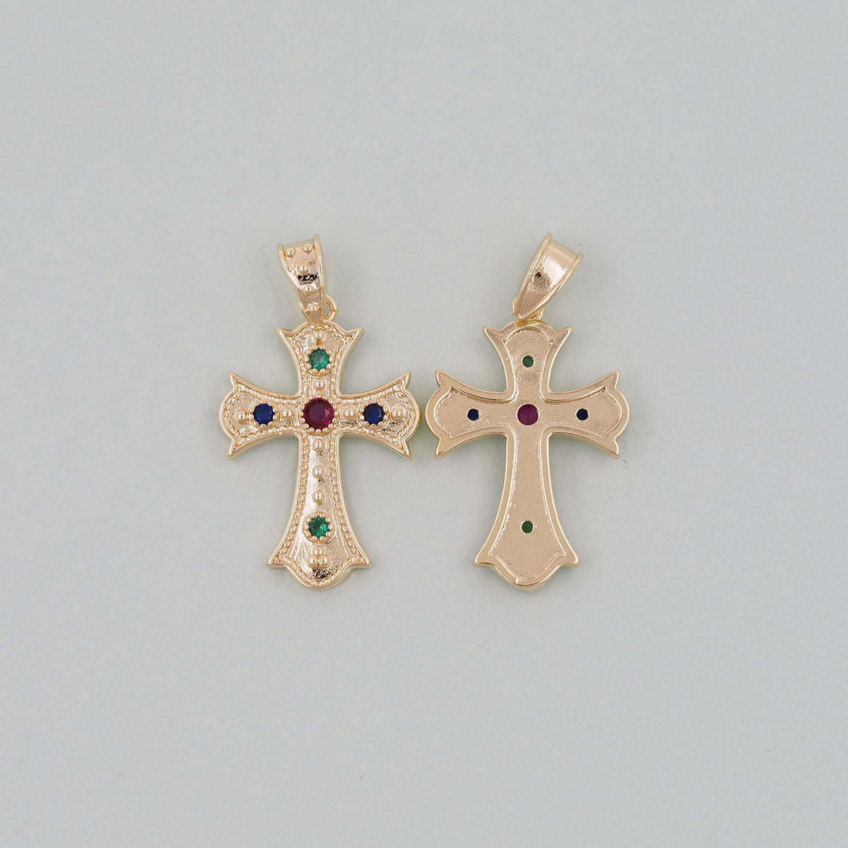 Gold Cross Charms,18K Gold Filled Cross Pendant,Cross Charm Bracelet Necklace for DIY Jewelry Making Supply