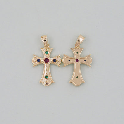 Gold Cross Charms,18K Gold Filled Cross Pendant,Cross Charm Bracelet Necklace for DIY Jewelry Making Supply