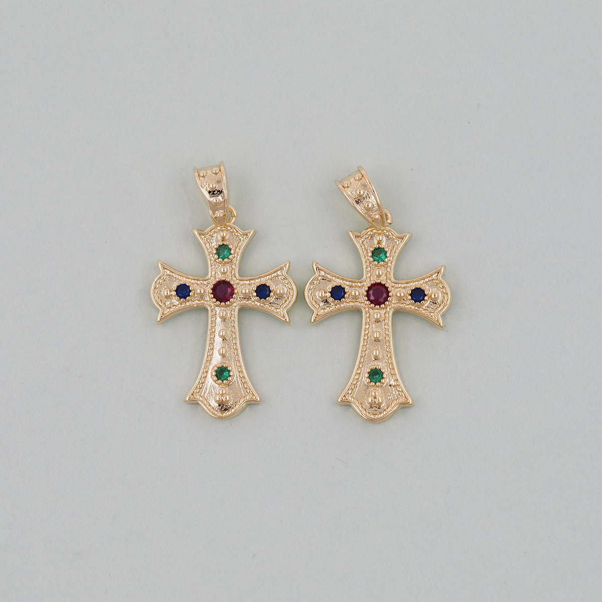 18K Gold Filled Cross Charm Pendant for Jewelry Making