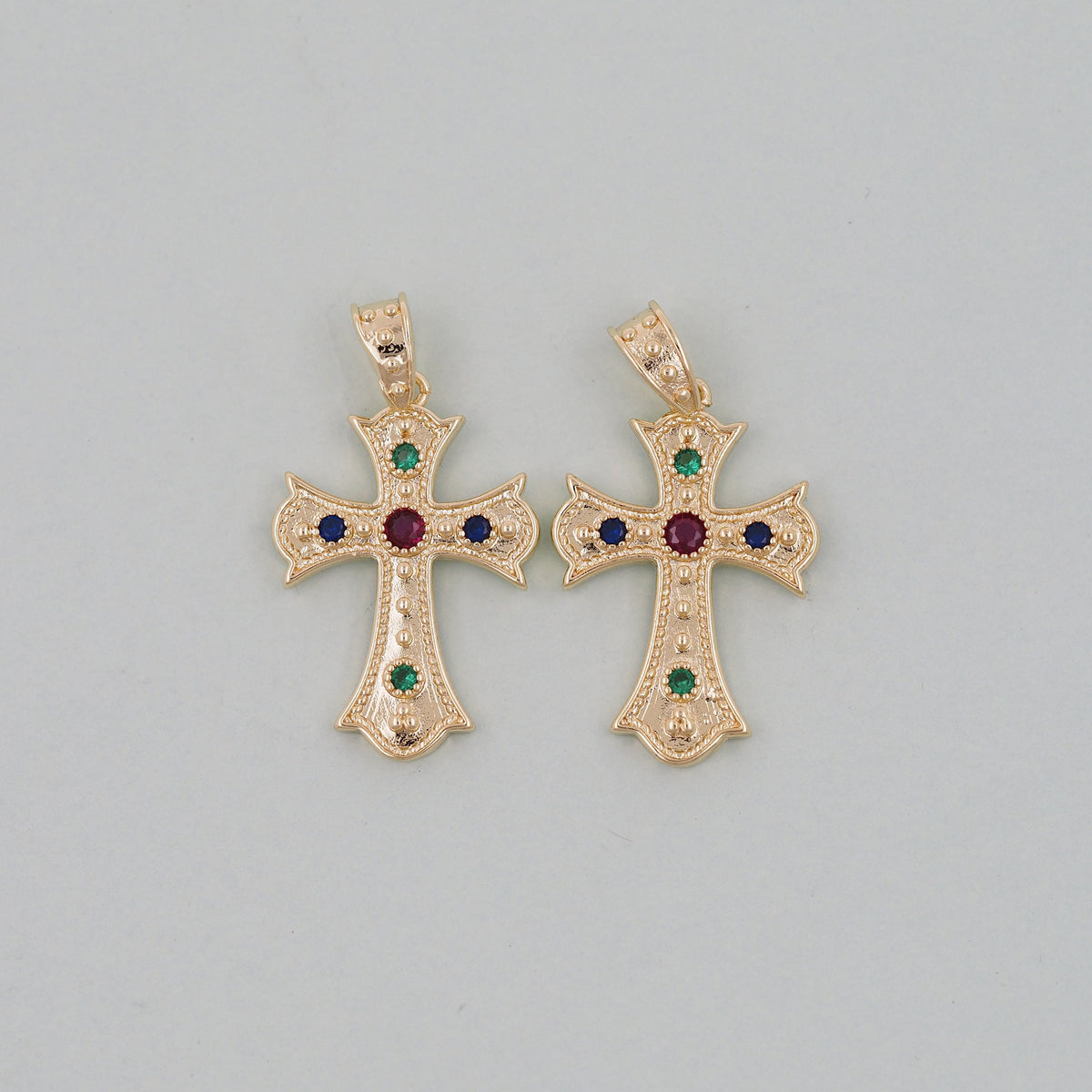 Gold Cross Charms,18K Gold Filled Cross Pendant,Cross Charm Bracelet Necklace for DIY Jewelry Making Supply