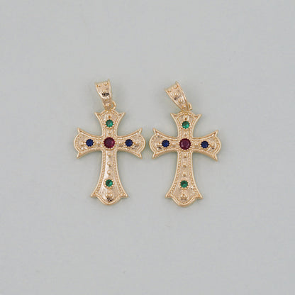 Gold Cross Charms,18K Gold Filled Cross Pendant,Cross Charm Bracelet Necklace for DIY Jewelry Making Supply