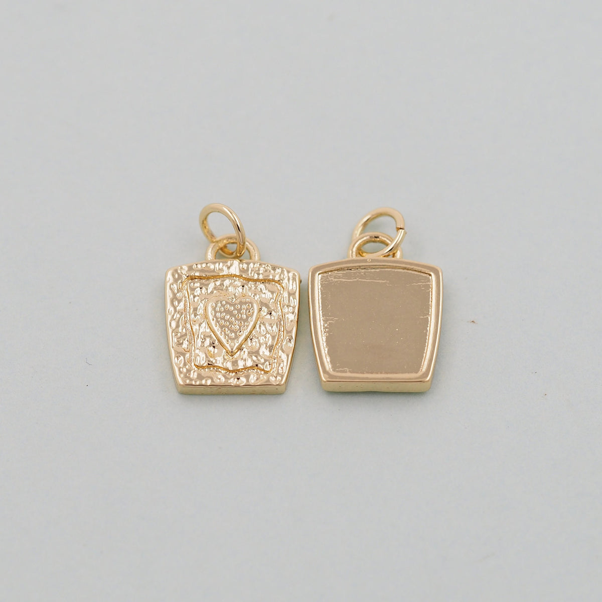 18K Gold Filled Heart Charm Pendant for Jewelry Making