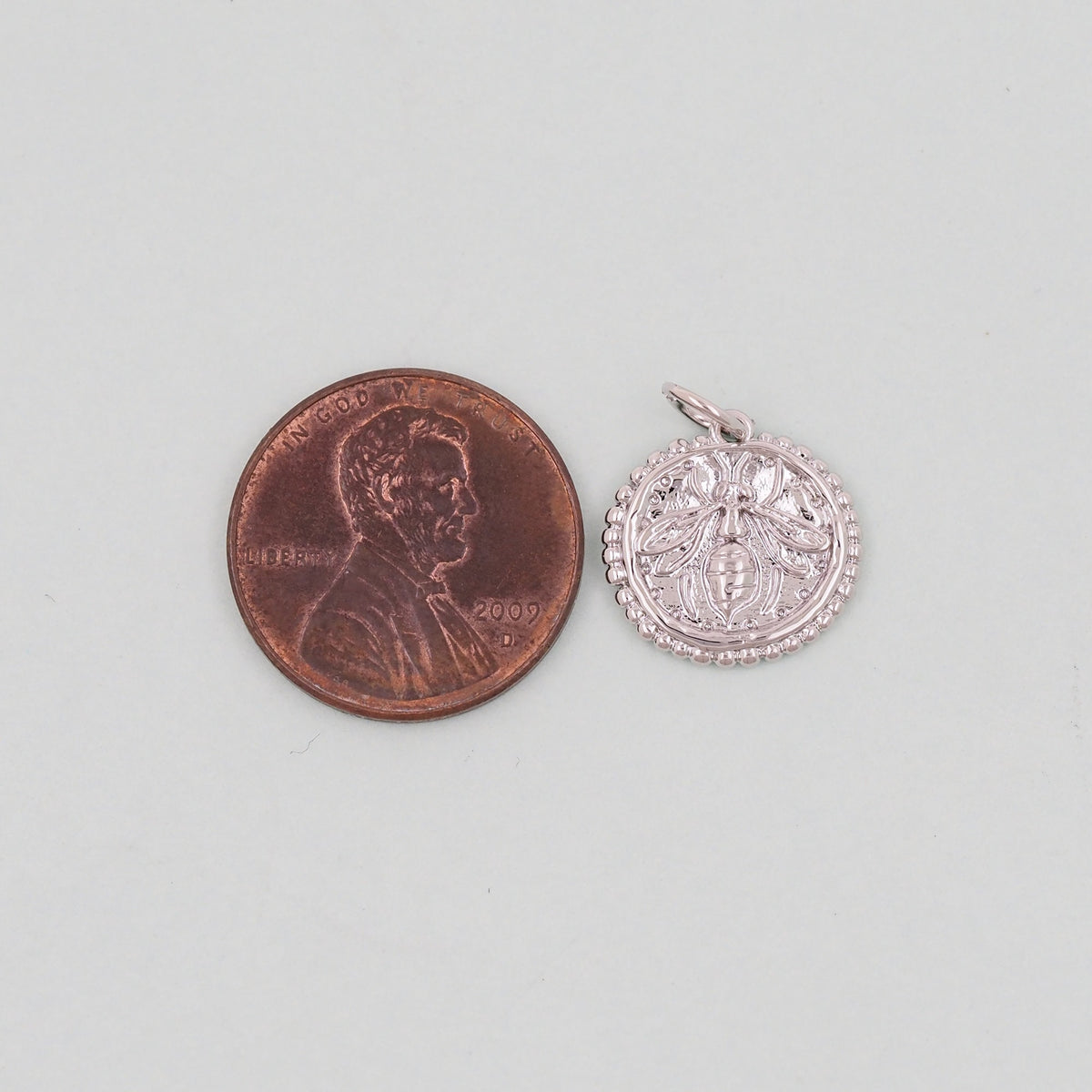 Gold Bee Charms,18K Gold Filled Coin Bee Pendant,Bee Charm Bracelet Necklace for DIY Jewelry Making Supply