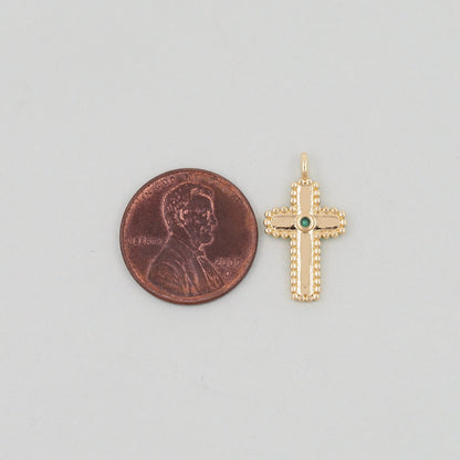 Gold Cross Charms,18K Gold Filled Cross Pendant,Cross Charm Bracelet Necklace for DIY Jewelry Making Supply