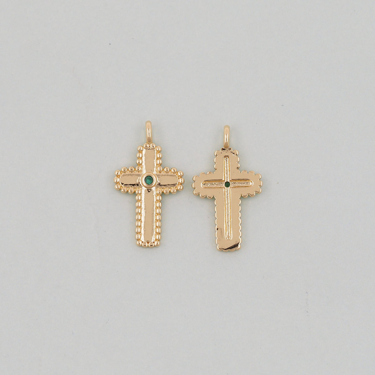 Gold Cross Charms,18K Gold Filled Cross Pendant,Cross Charm Bracelet Necklace for DIY Jewelry Making Supply