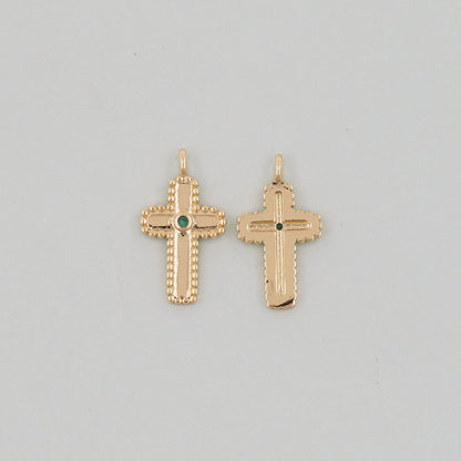 Gold Cross Charms,18K Gold Filled Cross Pendant,Cross Charm Bracelet Necklace for DIY Jewelry Making Supply