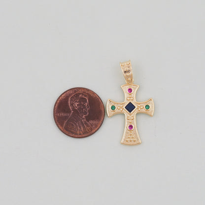 Gold Cross Charms,18K Gold Filled Cross Pendant,Cross Charm Bracelet Necklace for DIY Jewelry Making Supply
