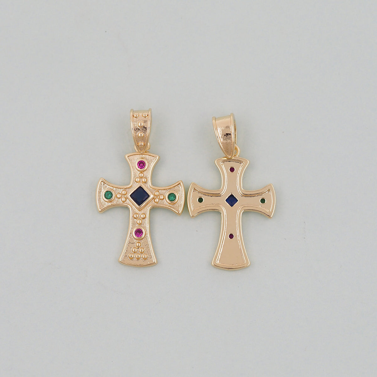 Gold Cross Charms,18K Gold Filled Cross Pendant,Cross Charm Bracelet Necklace for DIY Jewelry Making Supply