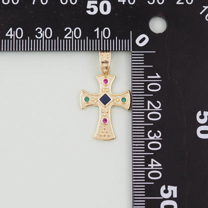 Gold Cross Charms,18K Gold Filled Cross Pendant,Cross Charm Bracelet Necklace for DIY Jewelry Making Supply