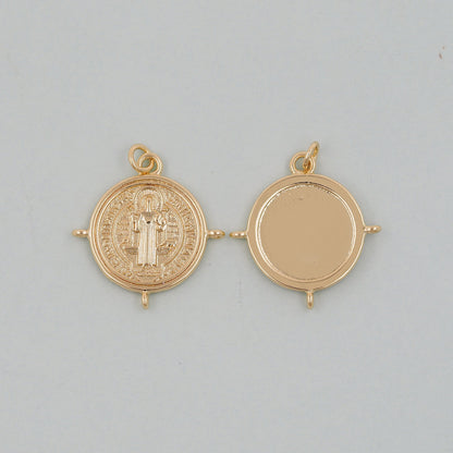 18K Gold Filled Cat CZ Charm Pendant for Jewelry Making