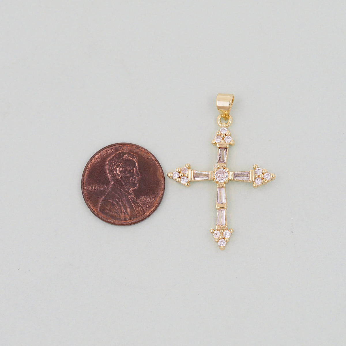 18K Gold Filled Cross Charm Pendant for Jewelry Making