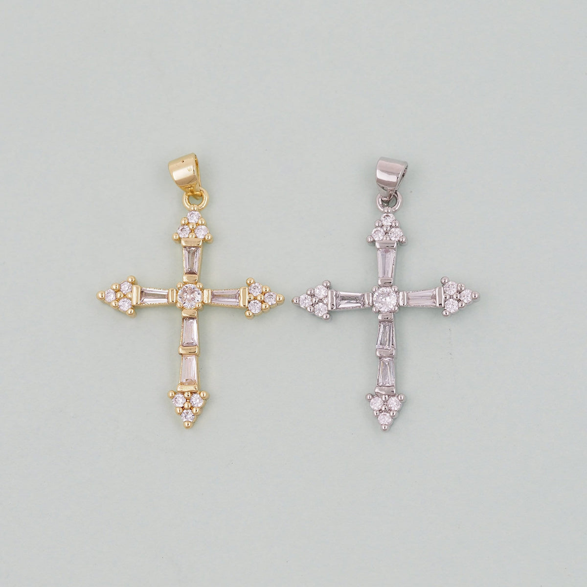 18K Gold Filled Cross Charm Pendant for Jewelry Making