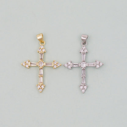Gold Cross Charms,18K Gold Filled Cross Pendant,Cross Charm Bracelet Necklace for DIY Jewelry Making Supply