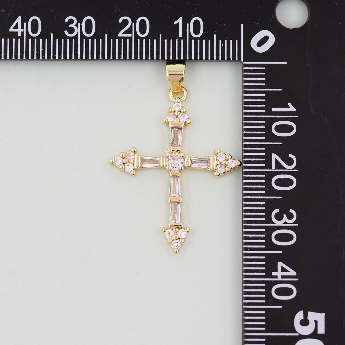 18K Gold Filled Cross Charm Pendant for Jewelry Making
