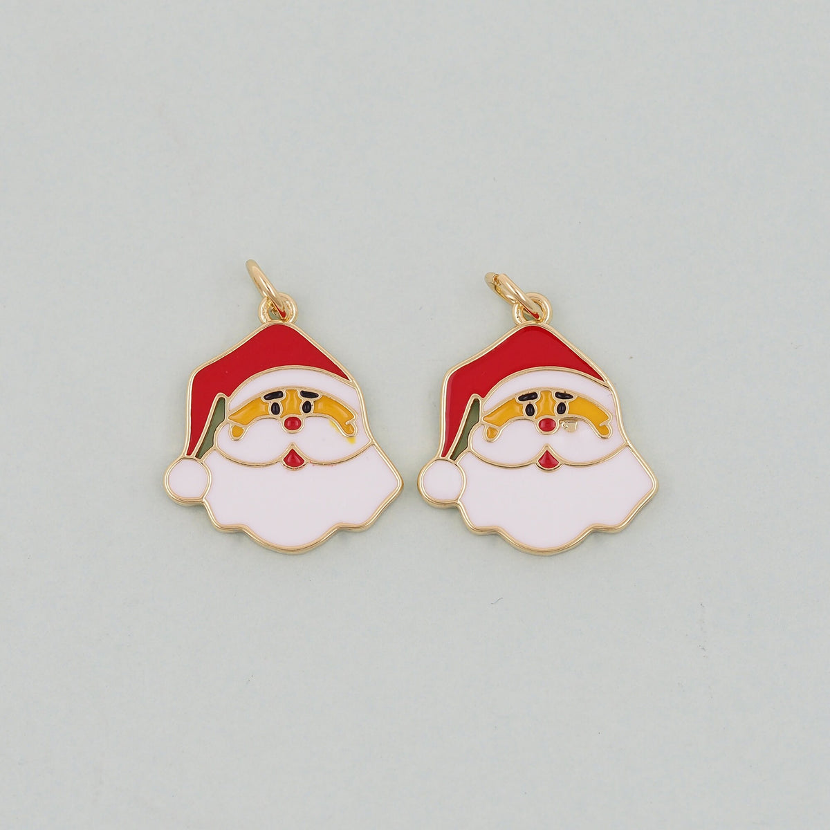 Gold ChristmasCharms,18K Gold Filled Christmas Santa Claus Pendant Charm Bracelet Necklace for DIY Jewelry Making Supply