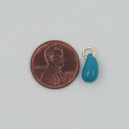 18K Gold Filled Enamel Teardrop Charm Pendant for Jewelry Making