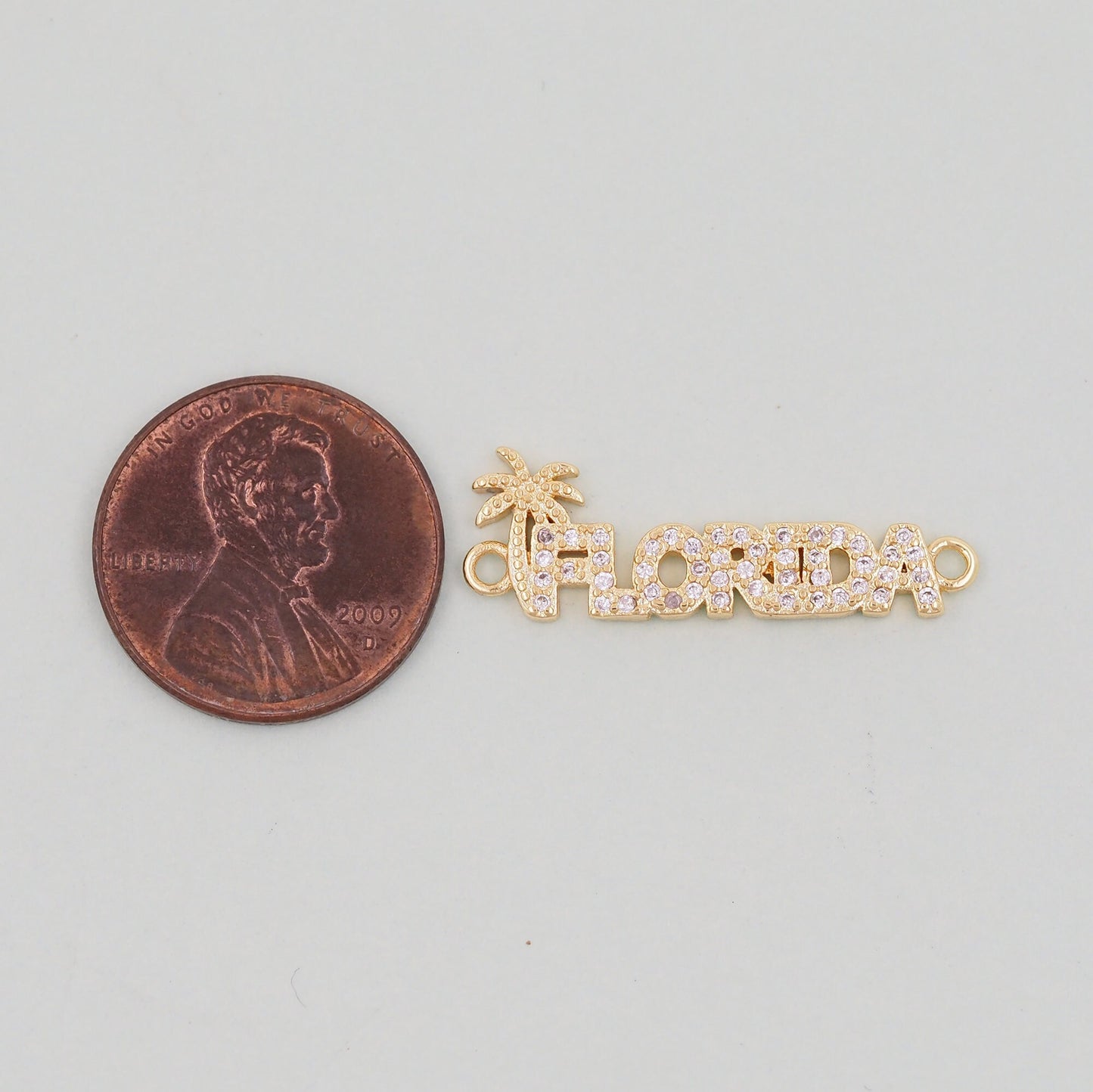 Gold Florida Charms,18K Gold Filled Florida Pendant Bracelet Necklace for DIY Jewelry Making Supply