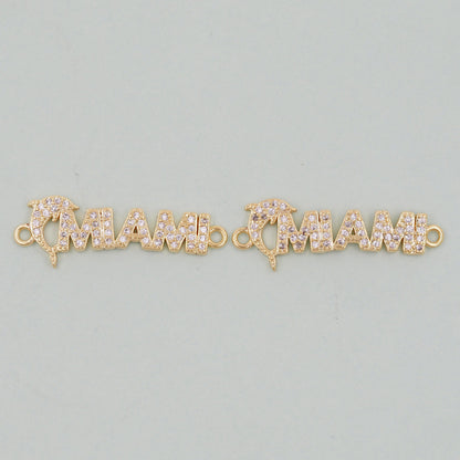 Gold Miami Charms,18K Gold Filled Miami Pendant Bracelet Necklace for DIY Jewelry Making Supply