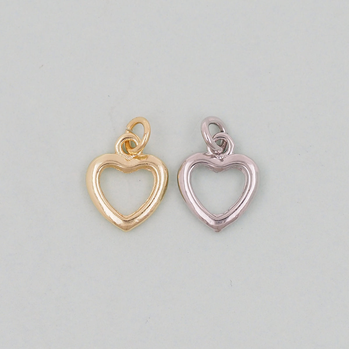 Gold Heart Charms,18K Gold Filled Heart Pendant,Heart Charm Bracelet Necklace for DIY Jewelry Making Supply