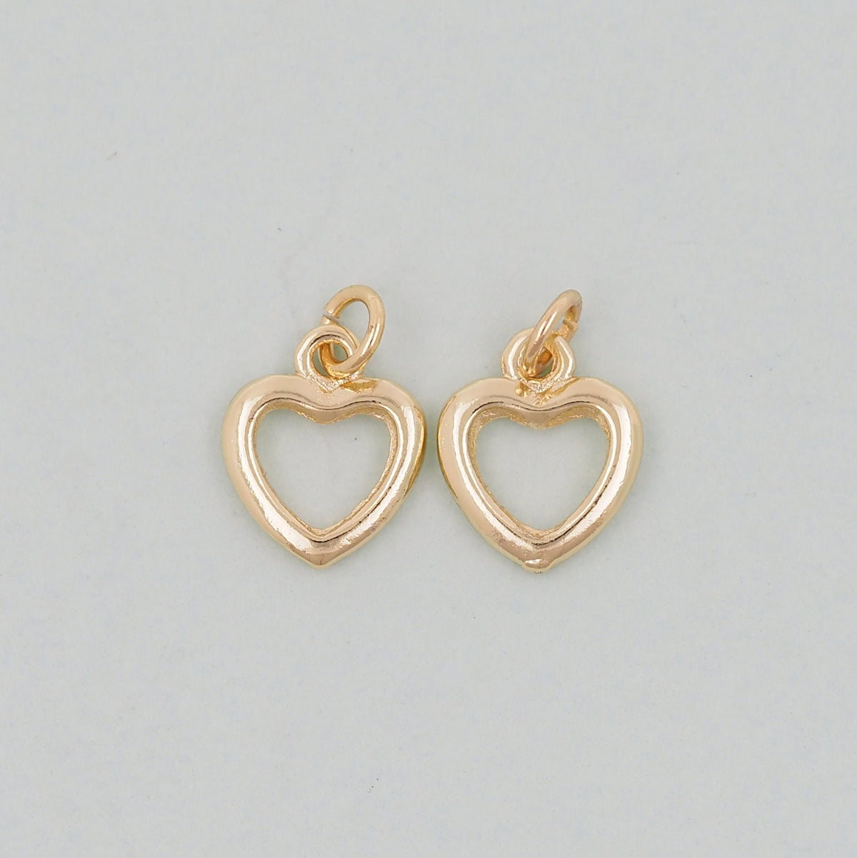 Gold Heart Charms,18K Gold Filled Heart Pendant,Heart Charm Bracelet Necklace for DIY Jewelry Making Supply