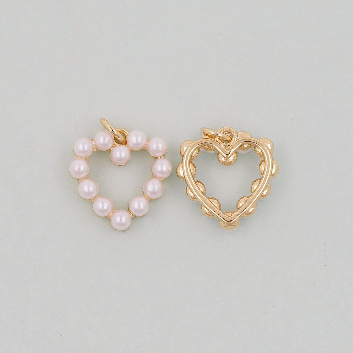 Gold Heart Charms,18K Gold Filled Heart Pendant,Heart Charm Bracelet Necklace for DIY Jewelry Making Supply
