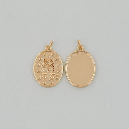 18K Gold Filled Sacred Heart Charm Pendant for Jewelry Making