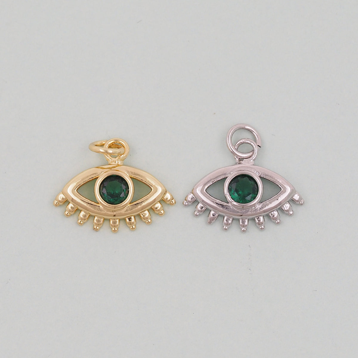 18K Gold Filled Evil Eye Pendant,Evil Eye Charm Bracelet Necklace for DIY Jewelry Making Supply