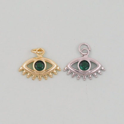 18K Gold Filled Evil Eye Pendant,Evil Eye Charm Bracelet Necklace for DIY Jewelry Making Supply